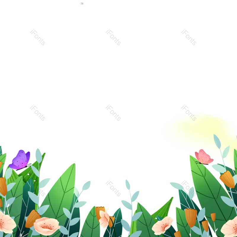 边框图片,夏天元素,花草PNG,春天免抠素材